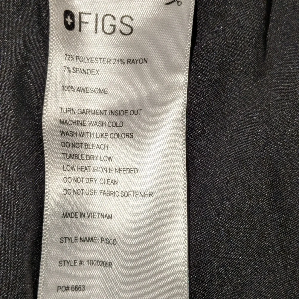 FIGS Technical Collection Black Scrub Pants Mens Large Drawstring Straight Leg